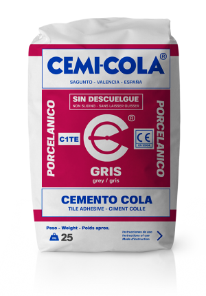 Cemento cola gris Porcelanico Cemi-Cola